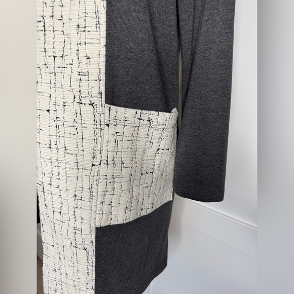 IC by Connie K Mandarin Neckline Long Jacket Open Front Coat - Picture 2 of 10